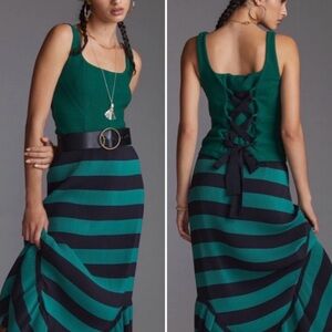 Anthropologie Maeve Green Tie Back Tank Top Women's Size Medium